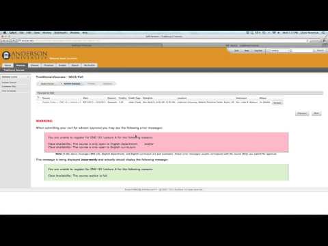 Registering for classes with wait list at Anderson University