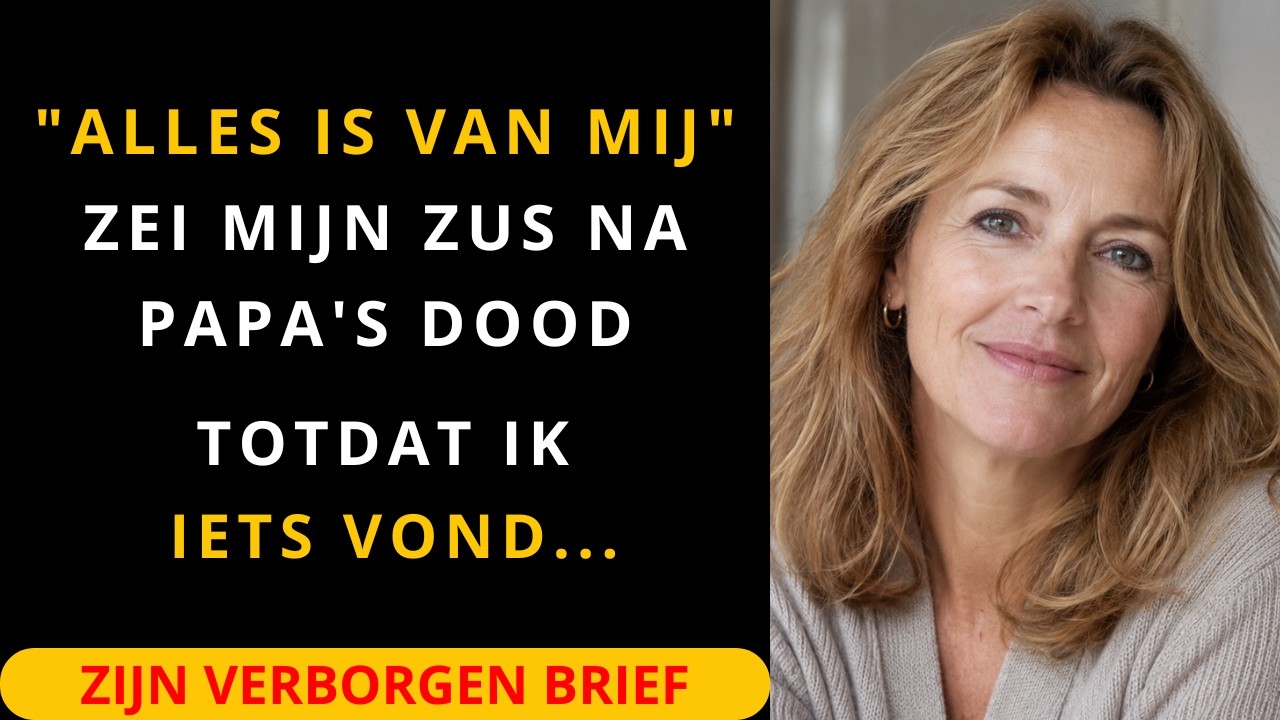 Die middag dat mijn zus de erfenis van onze vader op tafel legde, deed ze alsof alles al geregeld was. Ze had het testament, de makelaar en zelfs de verkoopbrieven al klaarliggen. Ik zou alleen...