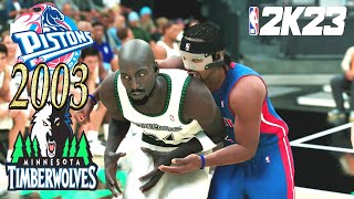 (PS5) NBA 2K23 | MINNESOTA TIMBERWOLVES vs DETROIT PISTONS | 2003 NBA SEASON THROWBACK