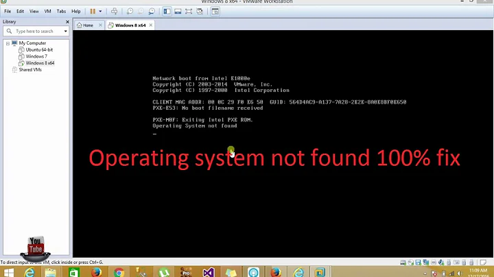 VMware - Operating system not found 100% fix