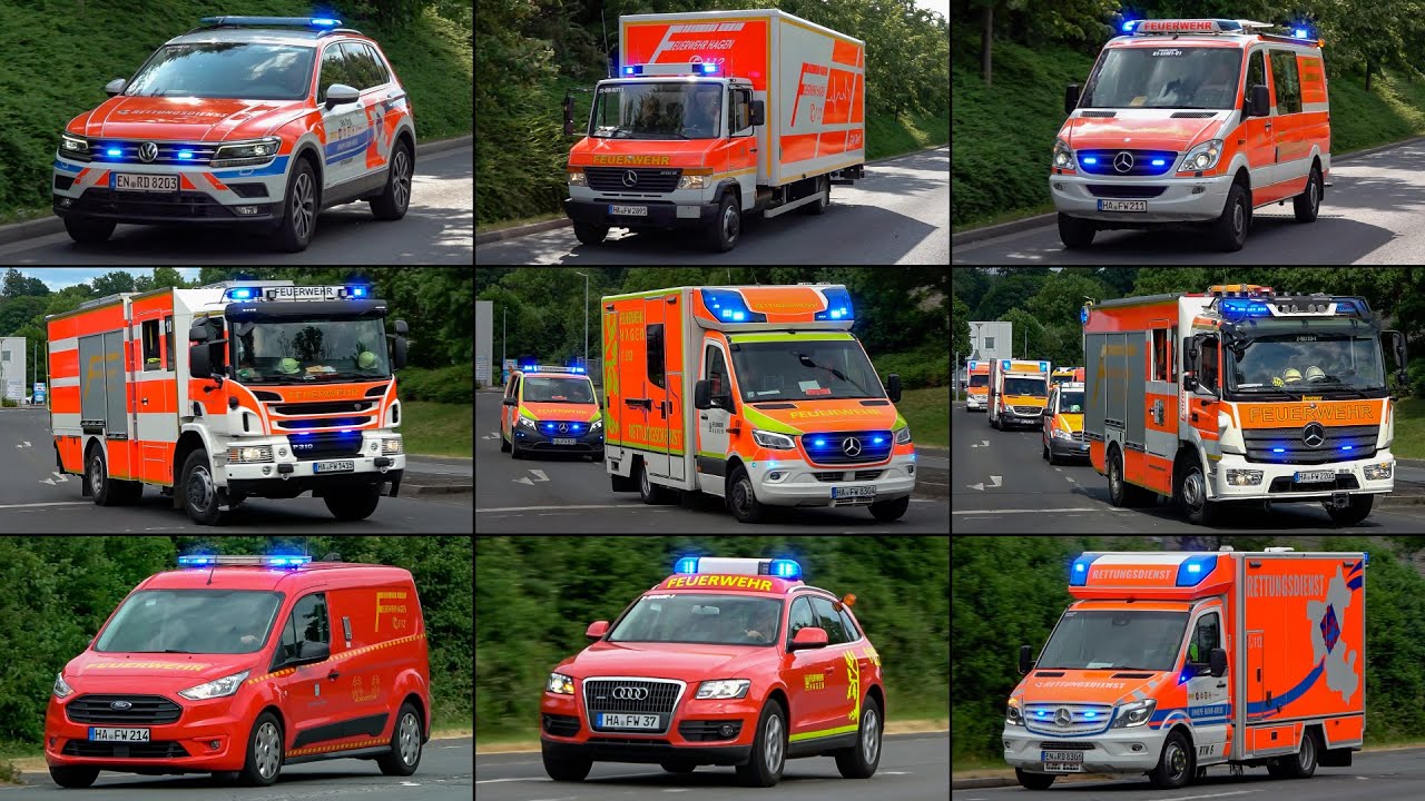 *MANV* [AMOK-ALARM in HAGEN] - Einsatzfahrten von FEUERWEHR, Rettungsdienst & Polizei zu GROẞÜBUNG!