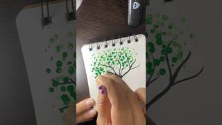 Easy tree drawing step by step | beginner art | draw tree with earbud #shorts #art #artist #drawing