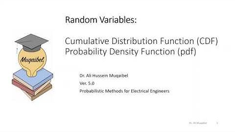 2.2 Random Variables CDF and pdf
