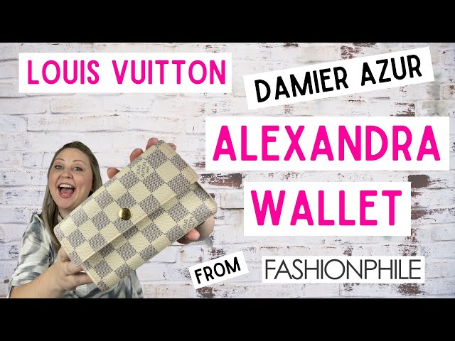 LOUIS VUITTON Alexandra Damier Azur Wallet White