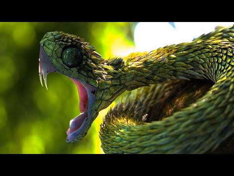 ✔ VÍBORA DE ARBUSTOS ESPINOSOS - La serpiente que debes evitar en África Central - Atheris hispida 🐍