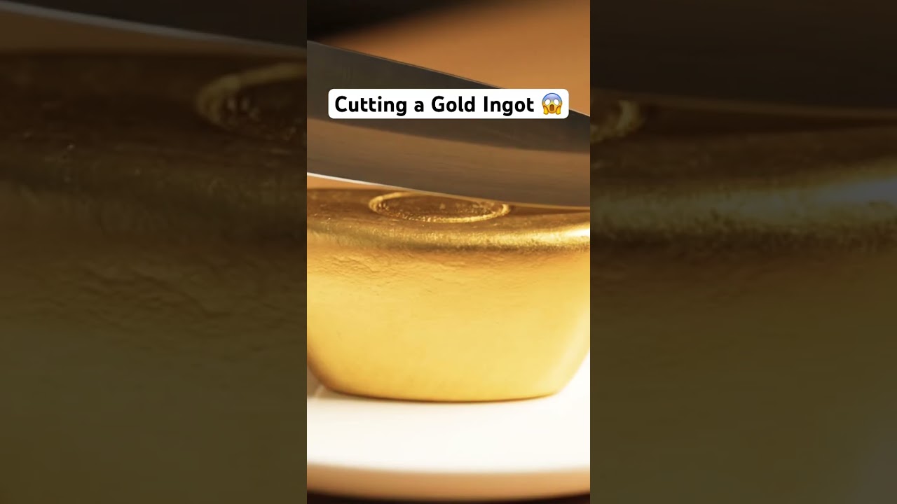 Just a gold ingot getting sliced like dessert. 