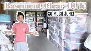 CLEARING OUT THE BASEMENT // EXTREME DECLUTTER WITH ME // SO MUCH JUNK!