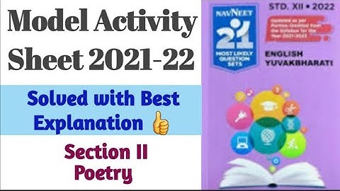 Class12 English Model Activity Sheet 2021-22 / Solved question paper with best Explanation