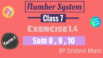 TN Samacheer class 7 maths Term 1 Chapter 1(Number System) Exercise 1.4 sum 8 , 9 10 7th maths tamil