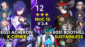 E0S1 Acheron x Cipher & E0S1 Boothill Sus | Memory of Chaos Floor 12 (3 Stars) Honkai: Star Rail 3.4