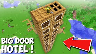 I found BIG HOTEL INSIDE A LONG DOOR in Minecraft ! NEW BIGGEST HOUSE !