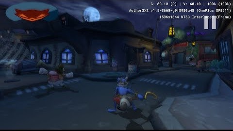AetherSX2, Sly cooper 2, best settings , dimensity 8100-max, 3x resolution.
