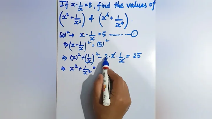 If x-1/x=5, find the values of (x²+1/x²) & (x⁴+1/x⁴) #maths #sonaliteacher #cbse