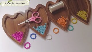 خواتم من الخرز كيوت بكل الألوان  مشروع ممتع للكبار والصغار ️beaded a color rings