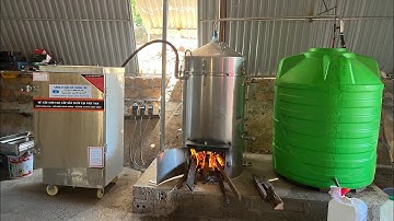 Trọn Bộ Nồi Hơi Nấu Rượu bằng Củi cực nhanh và hiện đại siêu tiết kiệm nhiệt năng