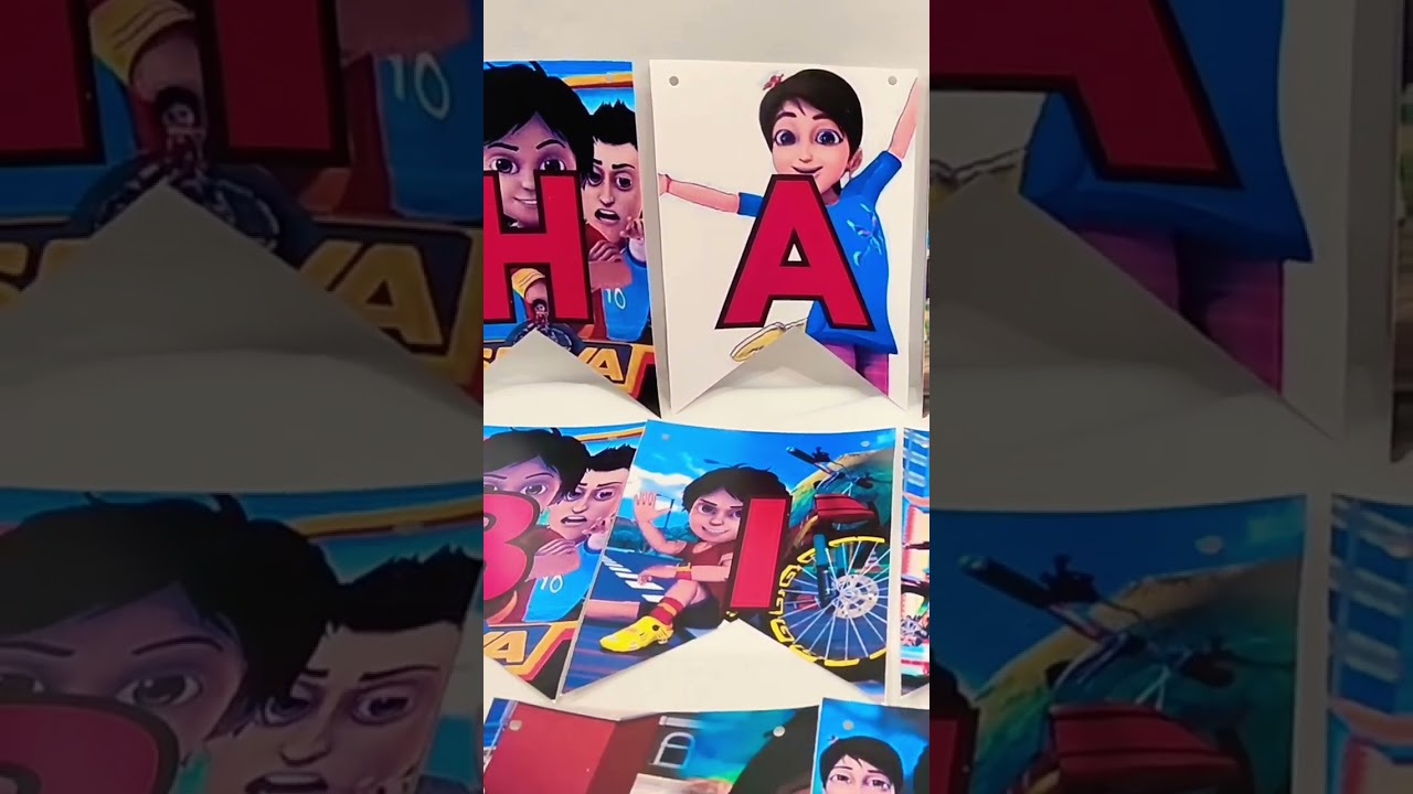 cycle shiva cartoon themed birthday banner template 