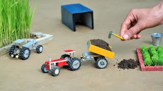 Top the most creative diy mini tractor trolley loading fertilizer new technology