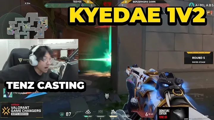Tenz Reacting and Casting Kyedae 1v2 in VCT Game Changers