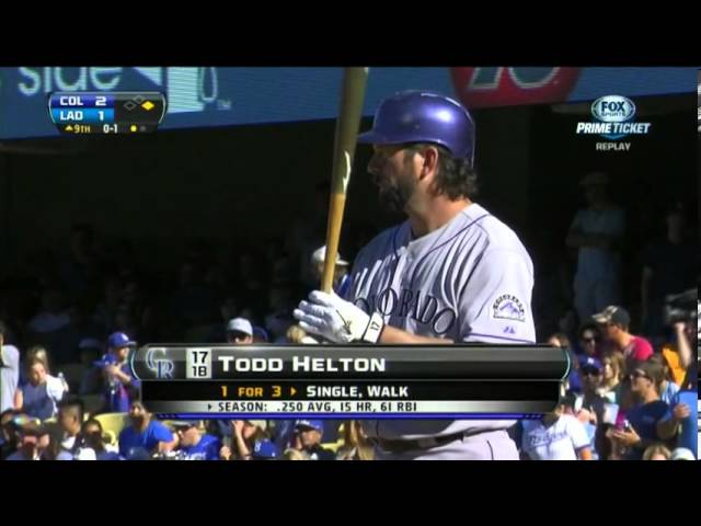 Todd Helton catches daughter's first pitch, receives horse in last home  game 