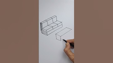 How to draw sofa set in 3d perspective easy for beginners