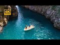 Fiordo di furore amalfi coast  amazing bridge  beach aerials  italy from above by drone  4k