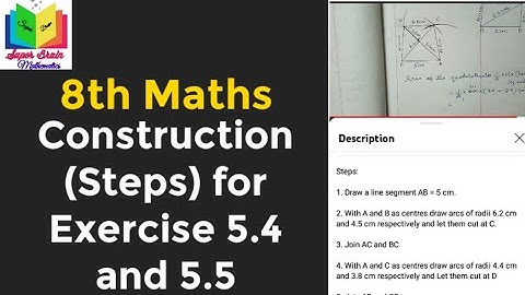 Construction (Steps) for Exercise 5.4 and 5.5 | 8th Maths Exercise 5.4 and 5.5 Construction