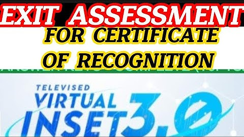 VINSET 3.0 ANSWERS KEY EXIT ASSESSMENT FOR CERTIFICATE OF RECOGNITION  || AUGUST 11, 2022Y