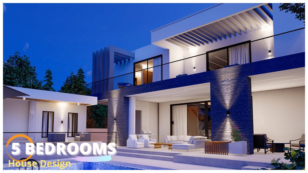 Modern House Design 18m X 15m 2 Storey 5 Bedrooms With Floor Plan 
