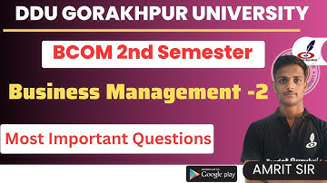 Business Management 2nd | Previous Year Question Paper | DDU B.Com 2nd Semester Exam | Important MCQ