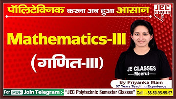 # 04 UP Polytechnic Third Semester Applied Mathematics -III || Elementary Row | JE CLASSES Meerut
