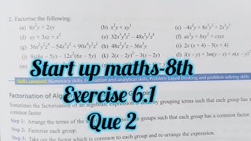 start up mathematics class 8 ch-6 solution exercise 6.1 | factorisation |viva Education ex6.1