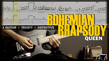 Bohemian Rhapsody | Guitar Cover Tab | Solo Lesson | Live Parts | Backing Track w/ Vocals 🎸 QUEEN