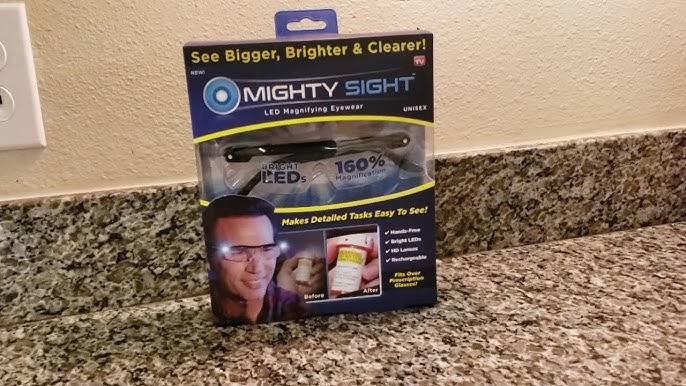 New Mighty Sight Rechargeable Led Magnifying Glasses +FREE carrying case