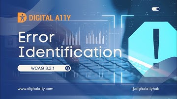 Understanding WCAG SC 3.3.1 Error Identification (Level A)