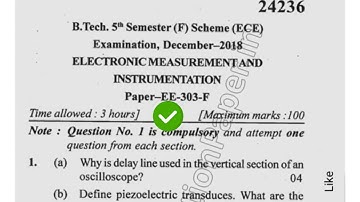 2018 Mdu BTech ECE 5th Sem Electronic Measurement Question Paper #MduQuestionPaper