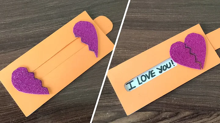 DIY - Heart Slider Card | Love Slider Card Tutorial | Surprise Message Card Making Ideas