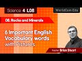 6  Important English Vocabulary Words with pictures  I  Science 4. L08. Rocks and Minerals