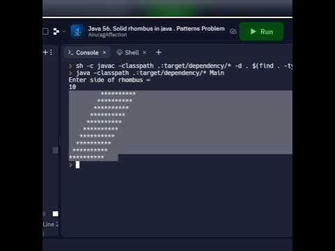 Java 56 • Printing Solid Rhombus Patterns In Java - YouTube