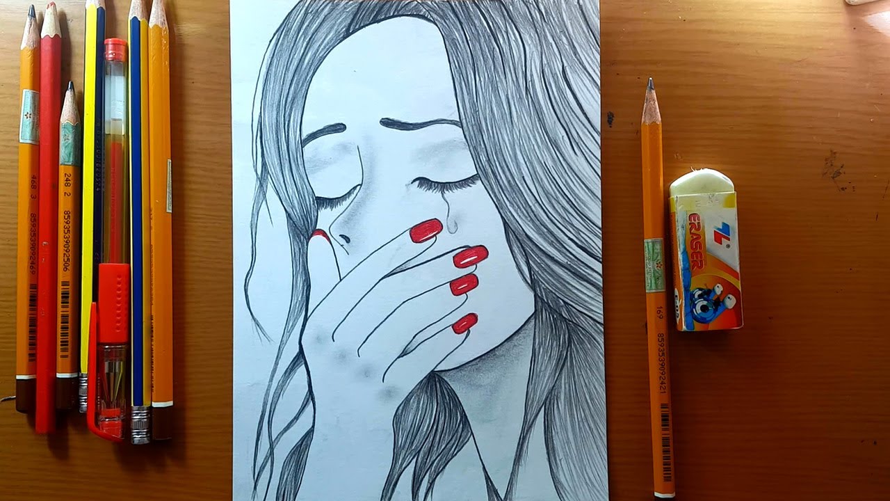 Disegni Facili A Sad Girl Tutorial Di Disegno Schizzo A Matita Drawing Sad Sitting Girl Youtube