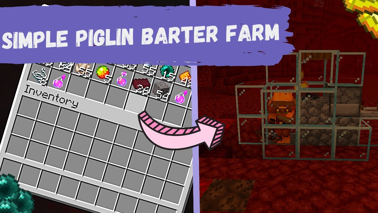 Easy piglin barter farm tutorial (1.16+)