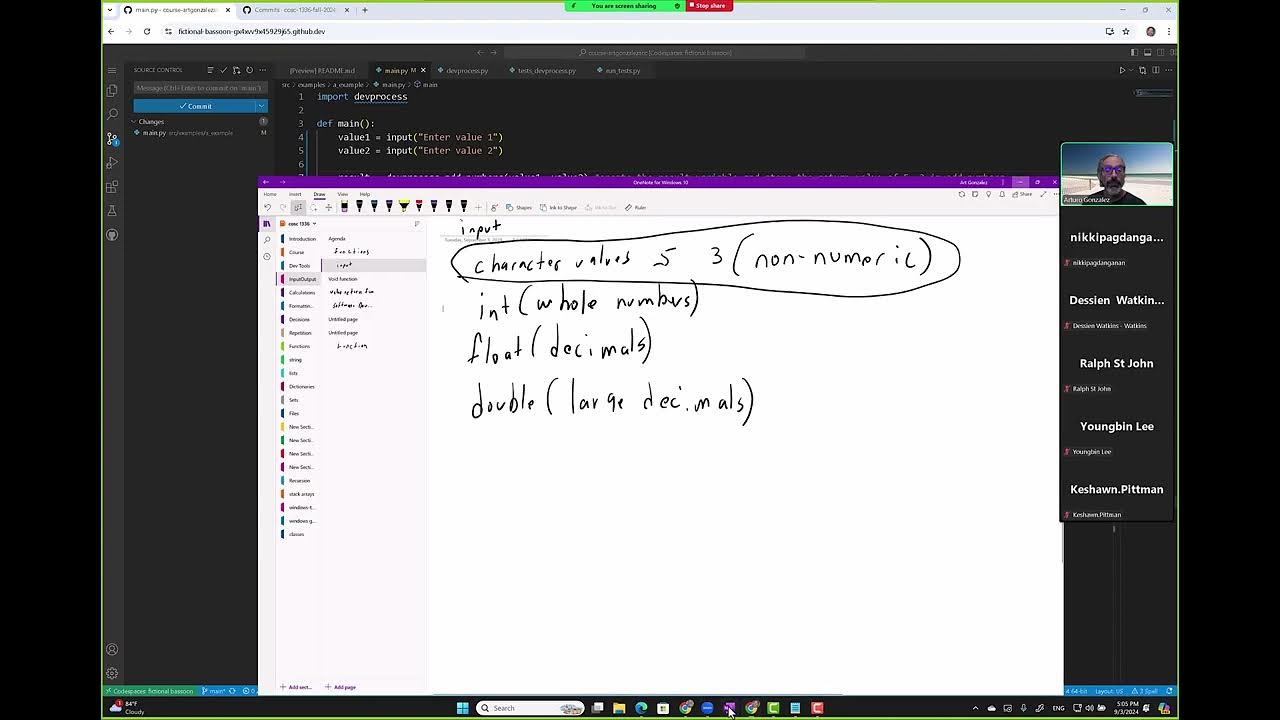 090324 COSC 1336 Python Add numbers function with input - YouTube