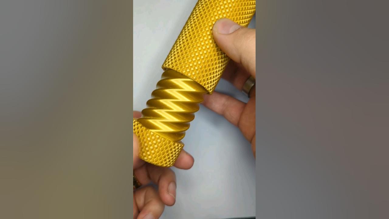 Golden knurled twist container 3d print! YouTube