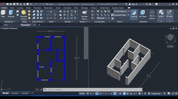 AutoCAD 2d to 3d | AutoCAD 3D house modeling |simple 2d floor plan to 3d house |#autocadcivil3d