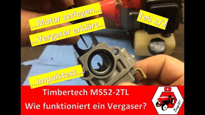 Motorsense läuft nicht, Timbertech MS52-2TL, Diagnose und Vergaser  reinigen, Chinakracher