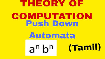 Push Down Automata Problem 1 (a^n b^n)-TOC in Tamil