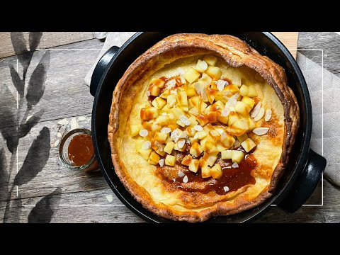 Pancake Géant au Caramel Beurre Salé Maison & Pommes (Dutch Baby Pancake) | EnjoyCooking