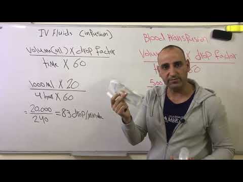 طريقه حساب عدد القطرات بالدقيقه الواحد للمحاليل الوريدية
