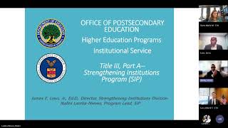 Strengthening Institutions Program (SIP) Technical Assistance Pre-Application Webinar (FY 2026)