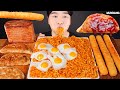 ASMR MUKBANG | FIRE NOODLES 🔥🥟 DUMPLING SPAM CHEESE STICK 불닭볶음면 만두 치즈스틱 통스팸 먹방 EATING SOUND