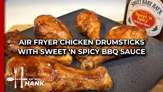 Air Fryer Chicken Drumsticks with Sweet Baby Ray's BBQ Sauce